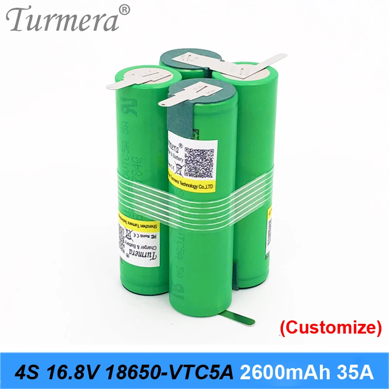 3S 12 6 V 4S 16 8 5S 21V аккумулятор US18650VTC5A 2600mah 35A разрядный ток для шуруповерта батареи (по