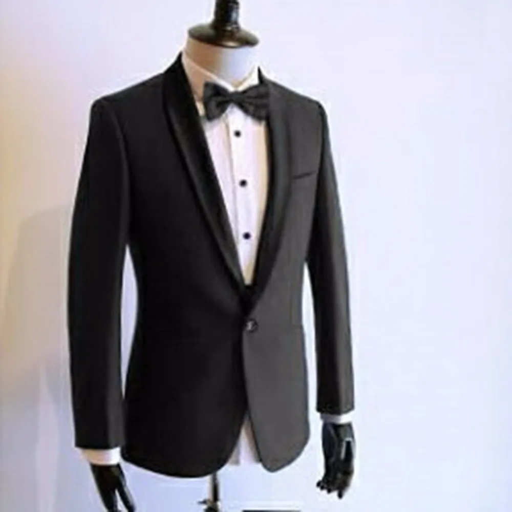 Костюм из двух предметов свадебные костюмы для мужчин смокинг темно-серого цвета