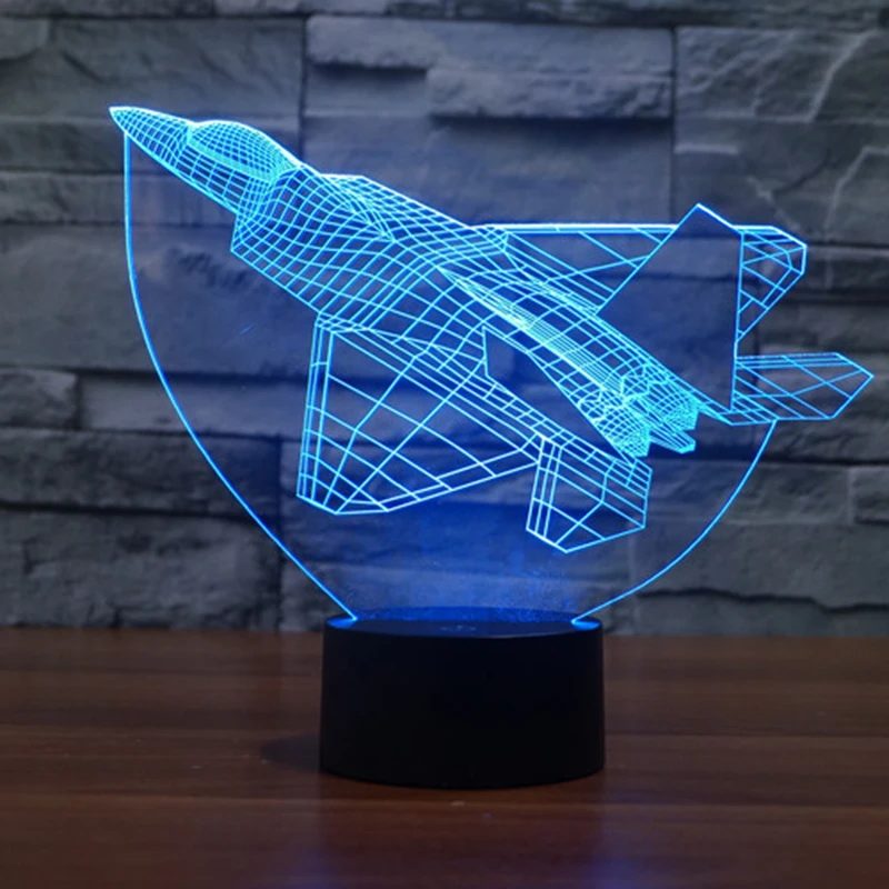 USB F15 самолет 3D настольная лампа Luminaria светодиодный ночь Дистанционное управление освещением истребитель декоративного освещения лампы Атмосфера подарок