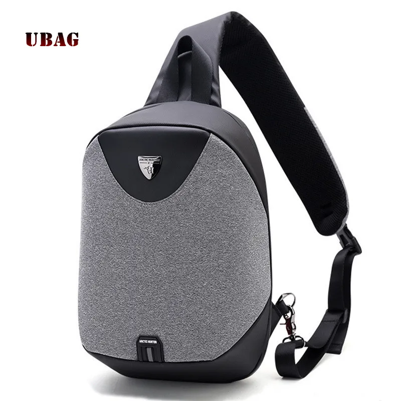 Мода USB зарядки мужской сумки груди Для мужчин карманов большое пространство