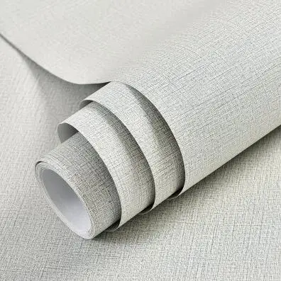 FH Light gray Толстые самоклеящиеся серые льняные одноцветные обои для гостиной, ТВ фон, водостойкая Наклейка на стену для общежития Vliny - Цвет: FH Light gray