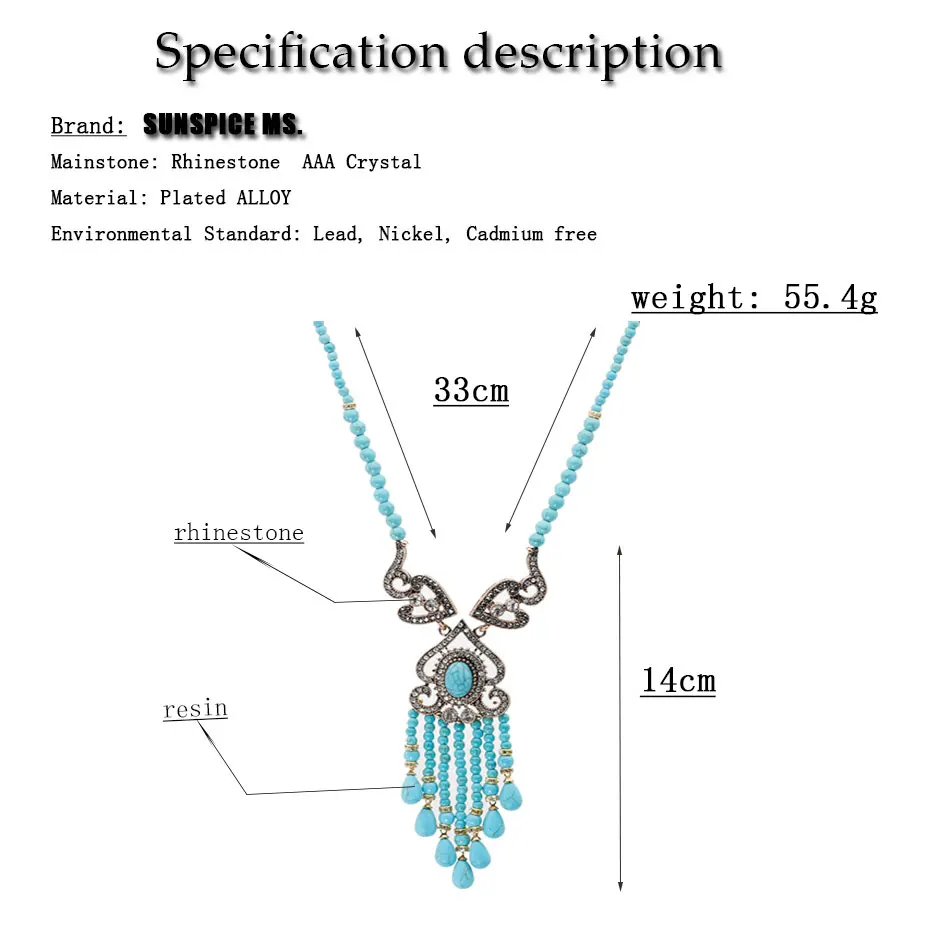 Женское Ожерелье с кисточками винтажное ожерелье из натурального камня в стиле
