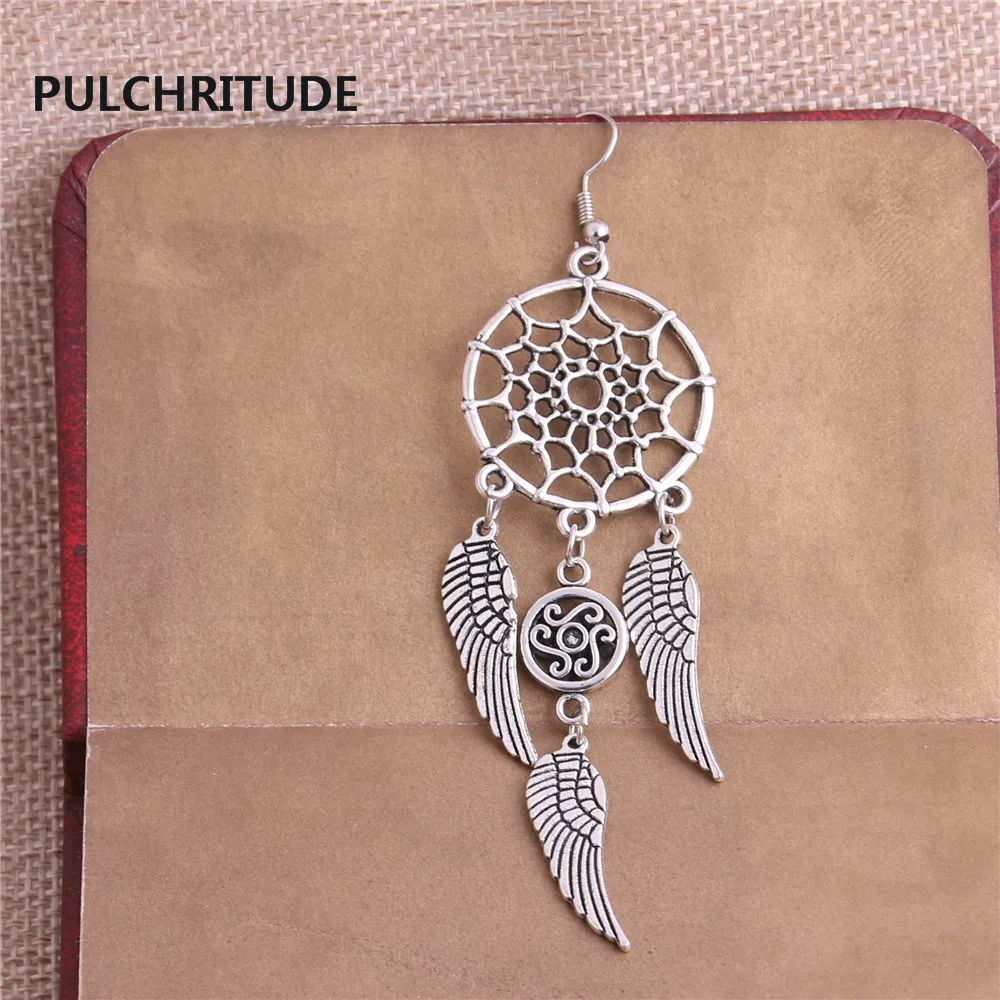 PULCHRITUDE 4 шт./лот Металл Античная бронза серебро перо Ловец снов сердце кулон