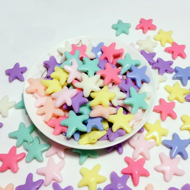 50 шт./упак. Новые Модные Акриловые бусины в форме морской звезды для детей бусы