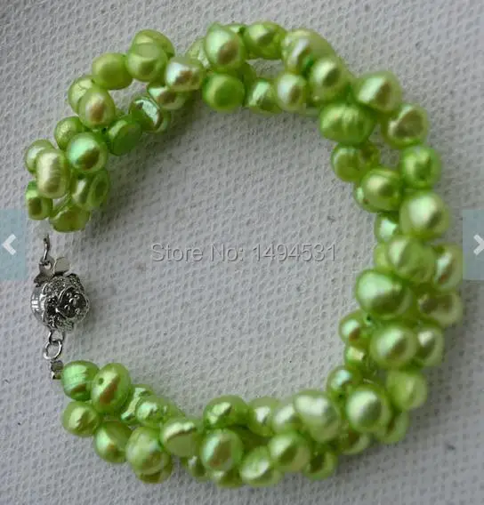 Ювелирные изделия из жемчуга браслет натурального пресноводного 7 дюймов витой