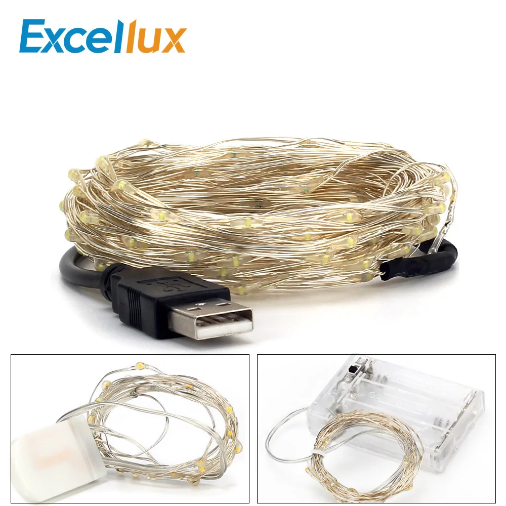 2 м, 3 м, 5 м, 10 м, светодиодный светильник с цепочкой, медный провод, USB или питание от батареи, светодиодный светильник-гирлянда, сказочный светильник для рождества, светильник s, Свадебная вечеринка