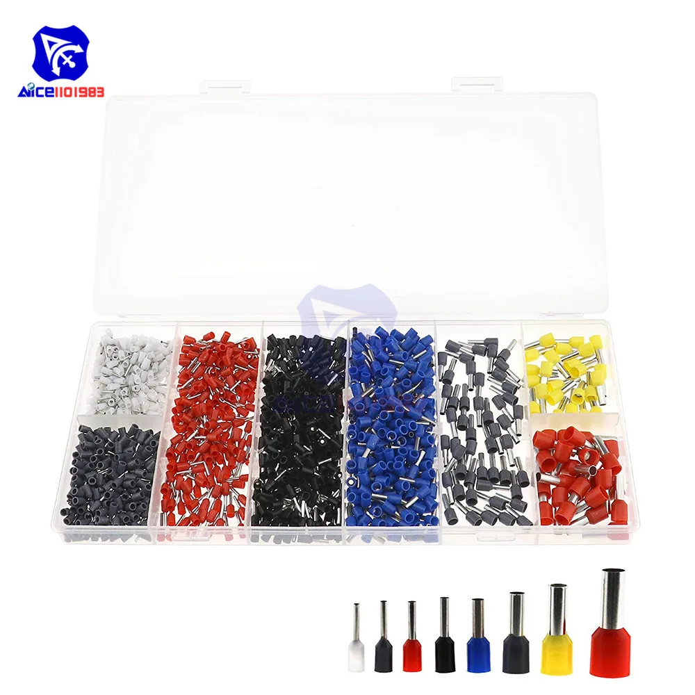 1200 шт. набор наконечников провода медный обжимной соединитель изолированный