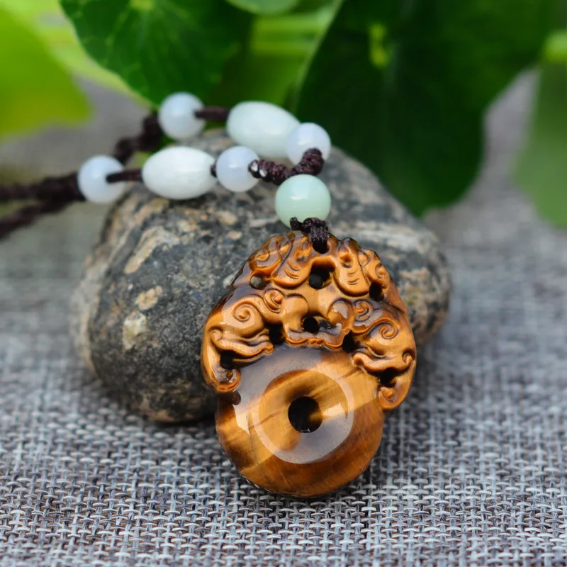 Каменная Резная подвеска PIXIU Peace с натуральным желтым тигровым глазом кулон
