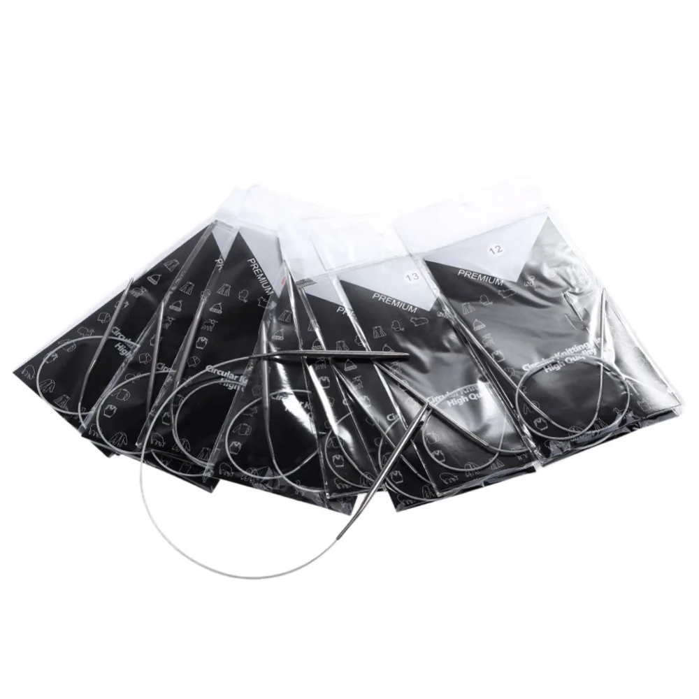 11 шт./компл. круговой Вязание иглы Нержавеющая сталь вязальные крючки Иглы