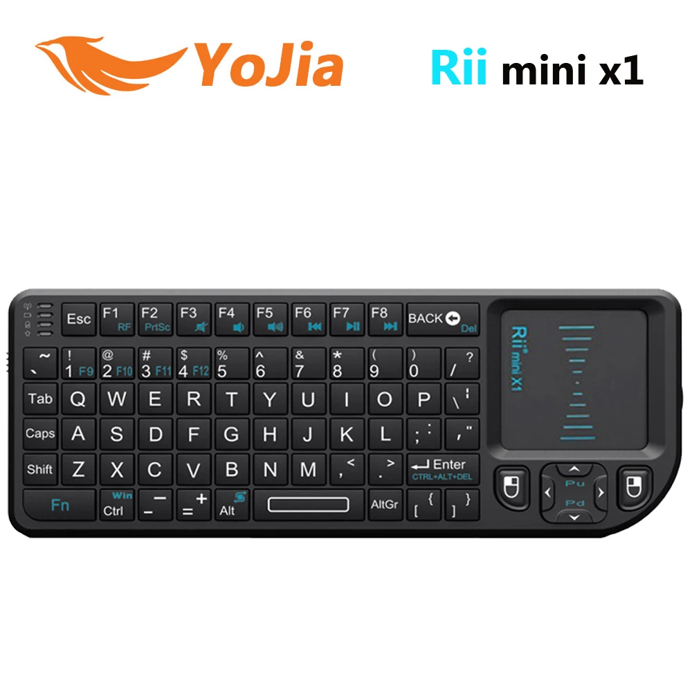 Оригинальная Беспроводная мини-клавиатура Rii X1 2,4G Air mouse, портативная сенсорная панель, Игровая клавиатура Rii X1 для smart android tv box PC