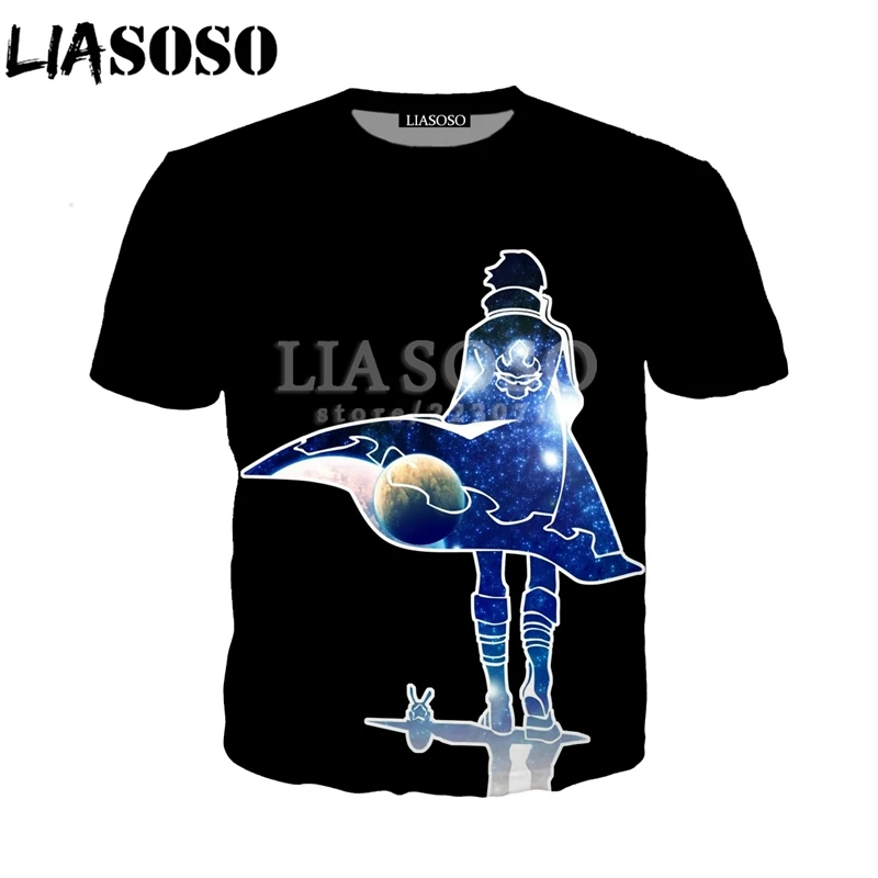 LIASOSO Summer Fashion Men Women Short Sleeve Sweatshirt 3D Print Anime Tengen Toppa Gurren Lagann T-Shirt Cute Pullover A033-01 | Мужская