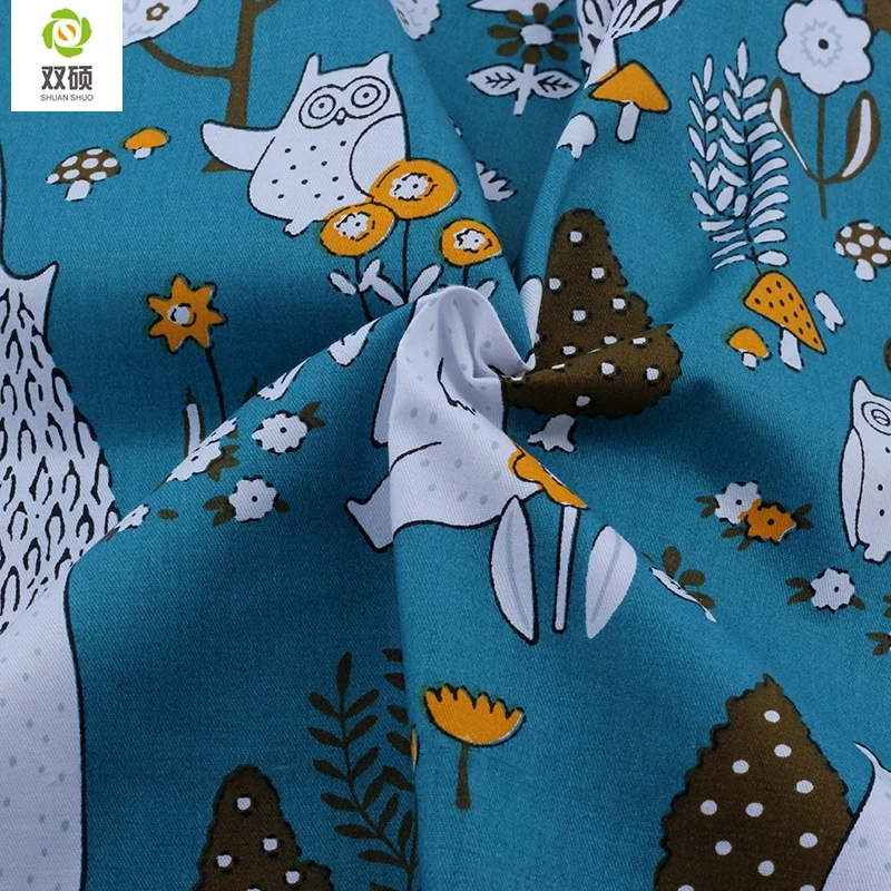 Мультфильм саржа хлопок Ткань лоскутное ткани ручной работы DIY Вышивание ребенка