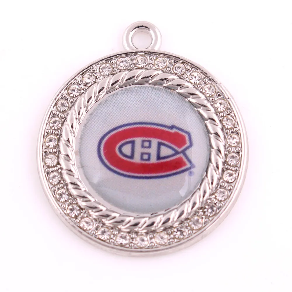 Монреаль канадиенс хоккей прелести с кристаллами металл подвеска|charm bracelets with