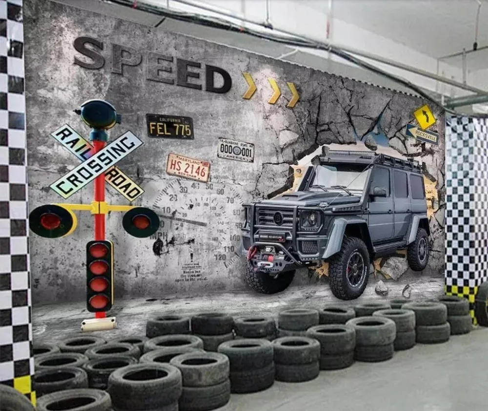 Европейский и американский промышленный ветровой автомобиль сломанная Стена