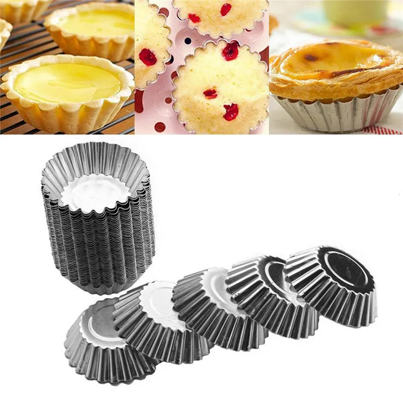 TTLIFE 50 шт./компл. Egg Tart алюминиевая форма для торта печенья|Формы тортов| |