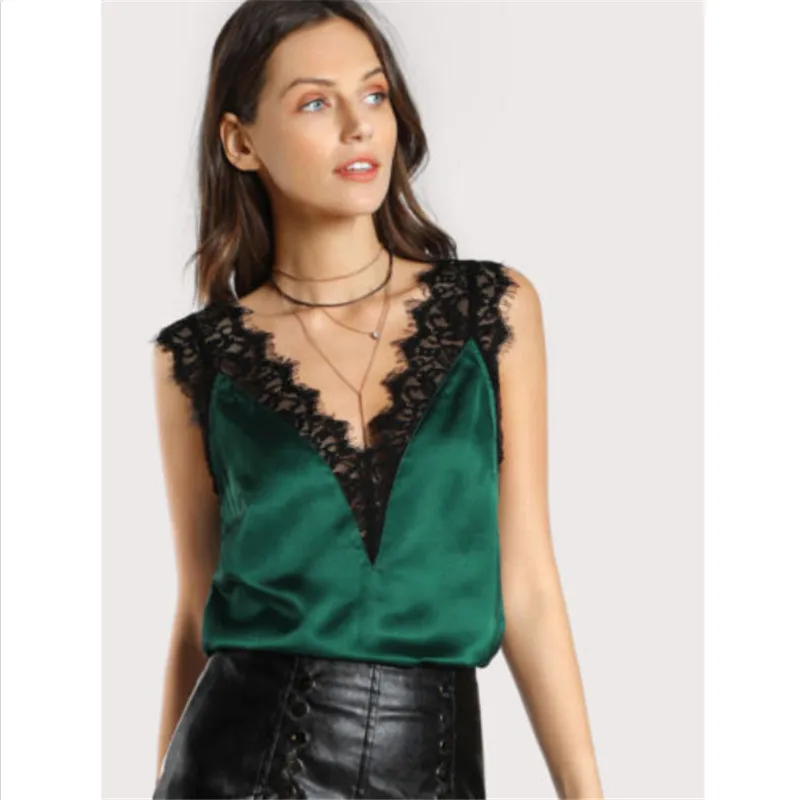 2018 кружевной топ на бретелях женский сексуальный летний Повседневный без