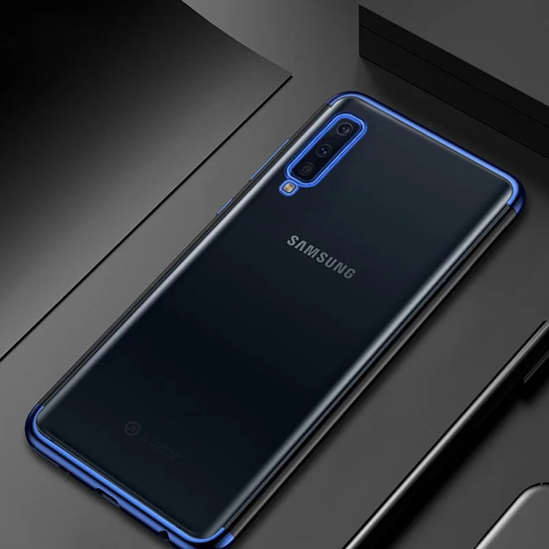 Синий A9 чехол для samsung Galaxy A9 чехол мягкий силиконовый задний Простой Прозрачный чехол из ТПУ для samsung A9 Pro чехол A920 - Цвет: Синий