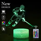 Дропшиппинг 3D светодиодный ночник для хоккея светодиодный спортивный иллюзионный Настольный светильник с дистанционным управлением Настольный светильник на день рождения Рождество подарок для детей