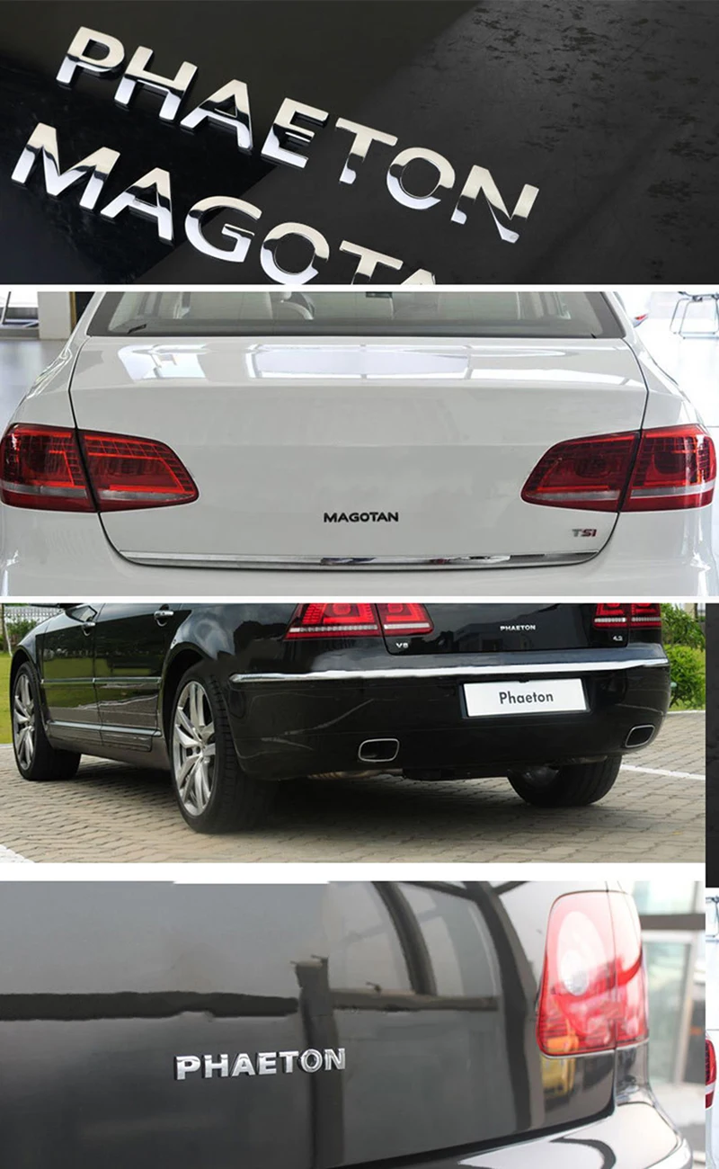 Роскошная наклейка на багажник автомобиля Volkswagen Magotan Phaeton яркая серебристая