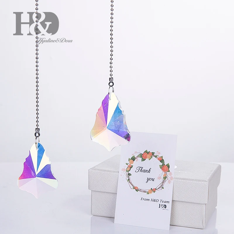H & D кристалл 50 мм Цвет Кристалл Призма кленовый лист 2 шт. Хрустальный потолочный