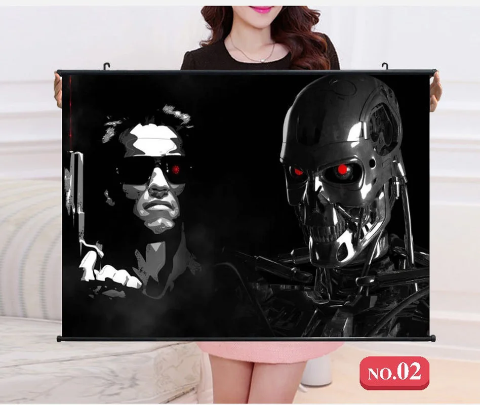 Super large future terminator series movie poster painting robot dormitory bedroom wallpaper wall stickers custom | Дом и сад