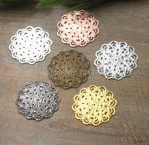 Винтажные филигранные Цветочные металлические заготовки для волос Bu Yao 15 мм