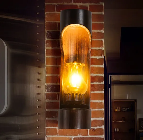 Светодиодный настенный светильник в стиле лофт винтажная лампа виде бамбуковой