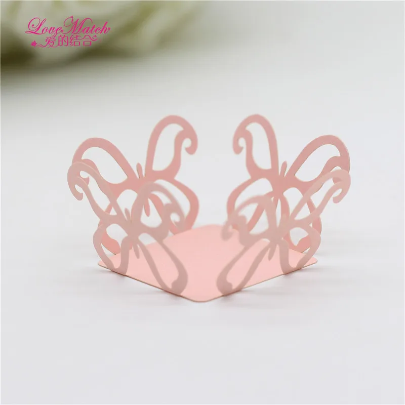 pink Love Match 50 шт Бабочка лазер резка коробка конфет бар для День рождения шоколадный батончик свадебной Baby Shower моноблок - Цвет: pink