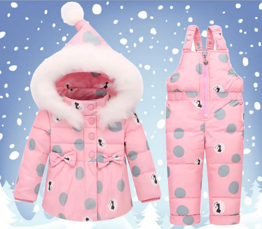 

Winter children baby down jacket jumpsuit two piece outfits infant toddler snowsuits skiing and snowboarding clothes kid fashion