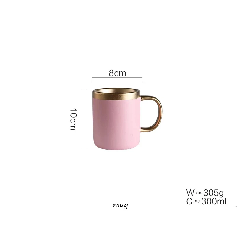 Mug NOOLIM скандинавский розовый Пномпень керамическая посуда бытовые западные блюда для бифштекса тарелка рисовая миска лапша суп миска столовая посуда - Цвет: Mug