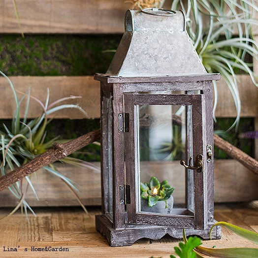 Маленькие декоративные стеклянные панели Цинковый верхний ураган винтажный