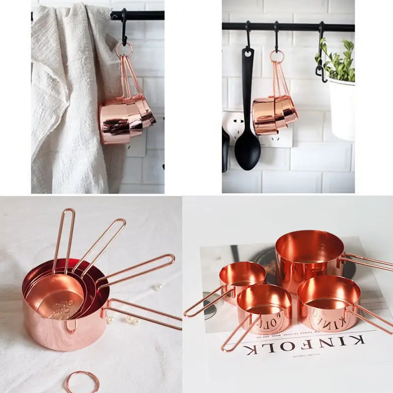 4 шт./компл. Роскошные мерные чашки из нержавеющей стали кухонные измерительные