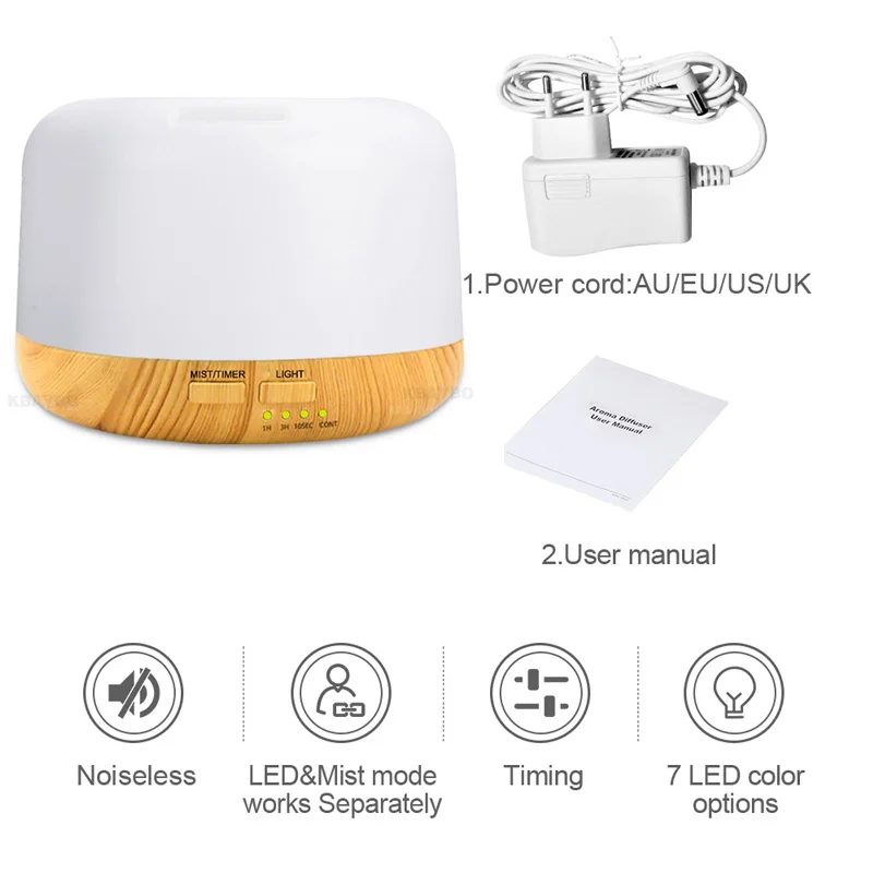 

300ml Essential Oil Diffusers Air Humidifier Aroma Diffuser Aroma Lamp Aromatherapy Electric LED Light Wood grain