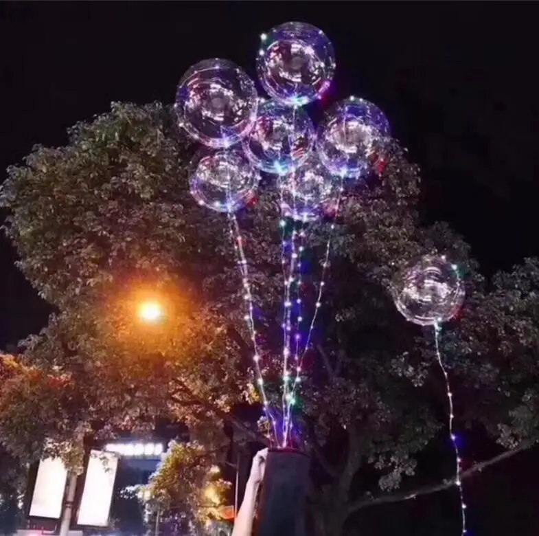 3M Led Bubble ballon 20 компл./лот 3м светодиодный светильник с 18/24 дюймовым прозрачным ПВХ пузырьковым гелием шары Рождество Свадьба День Рождения Вечеринка украшения - Цвет: 3M Led Bubble ballon