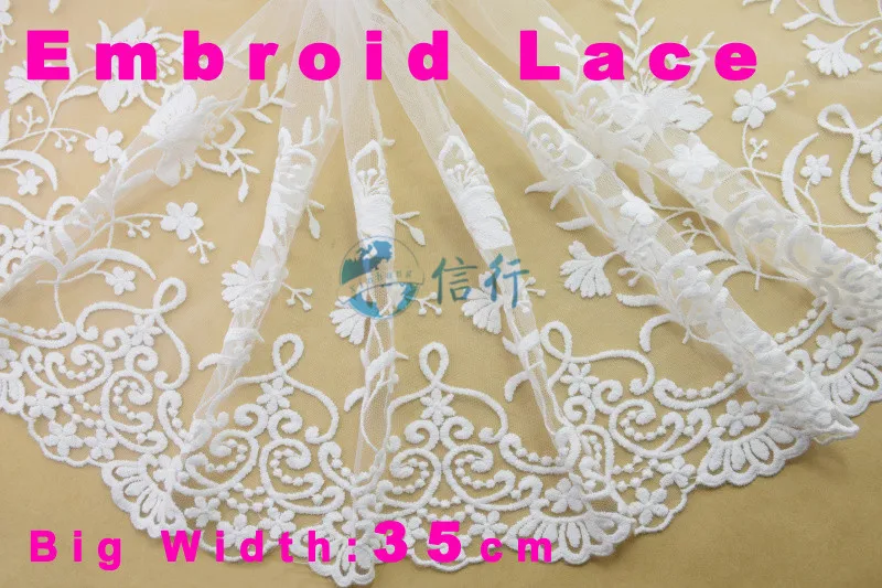 Гипюровые ленты для шитья с вышивкой из хлопка шириной 35 см или тканевая основа