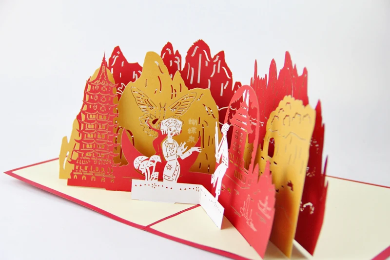 Туристическая карта Guilin/3D kirigami/открытки ручной работы подарок для мужчин