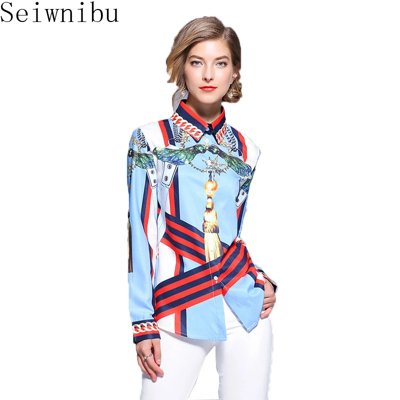 Осенние женские Атласные Рубашки с длинным рукавом и отложным воротником