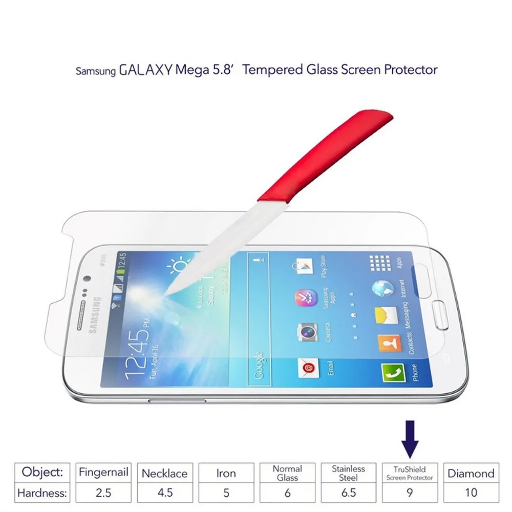 9 H HD закаленное стекло es для samsung Galaxy Mega 5 8 I9150 Duos Защита экрана Ультра Прозрачный