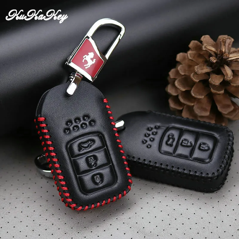 KUKAKEY чехол из натуральной кожи для автомобильного брелка ключей Honda Civic Accord Cr v Pilot