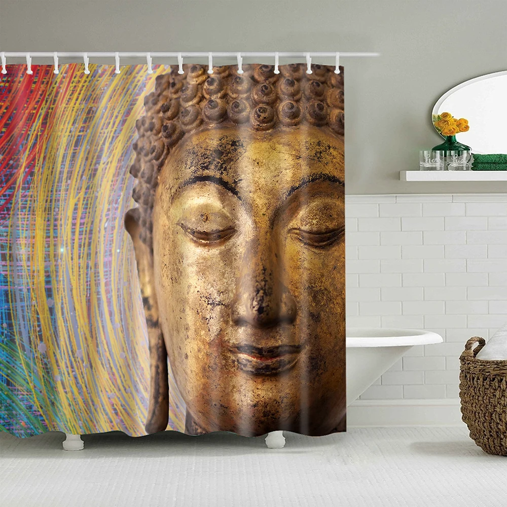 

Buddha shower curtain bath curtain douchegordijn drop shipping 3d shower curtain for bathroom