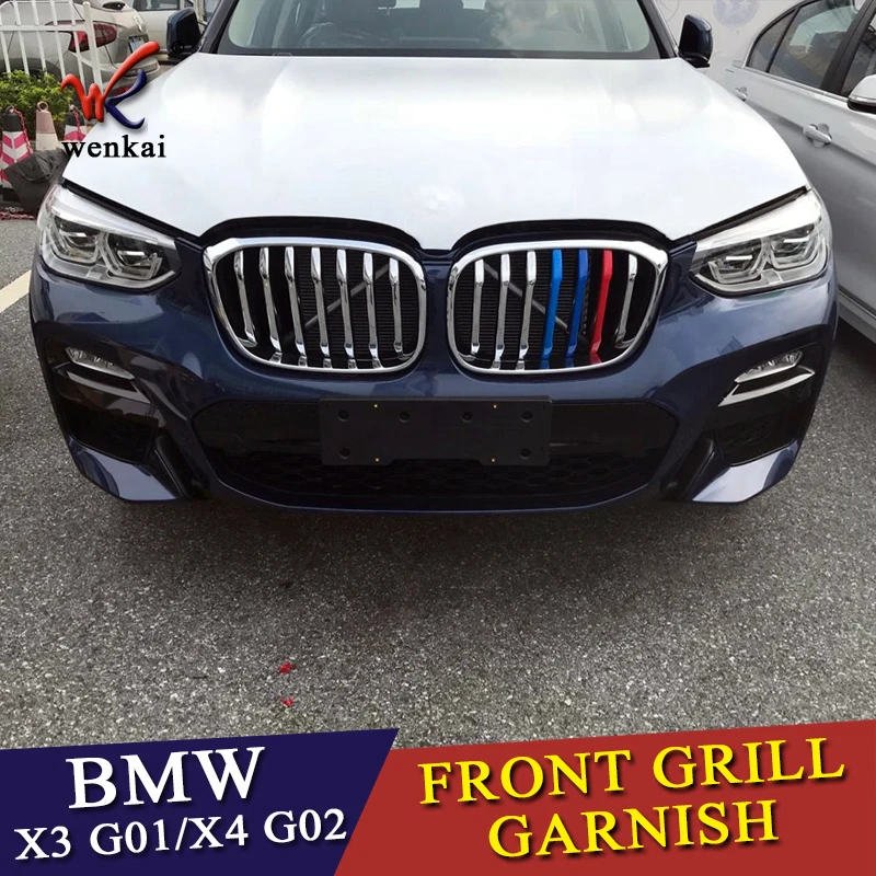 Для 2018 всех новых BMW X3 G01 X4 G02 3D M Автоспорт полоса Передняя решетка отделка полоски
