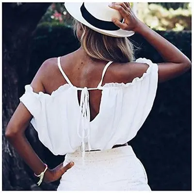 Женская шифоновая блузка без рукавов с открытыми плечами|blouse off|shirt blousetops ladies |