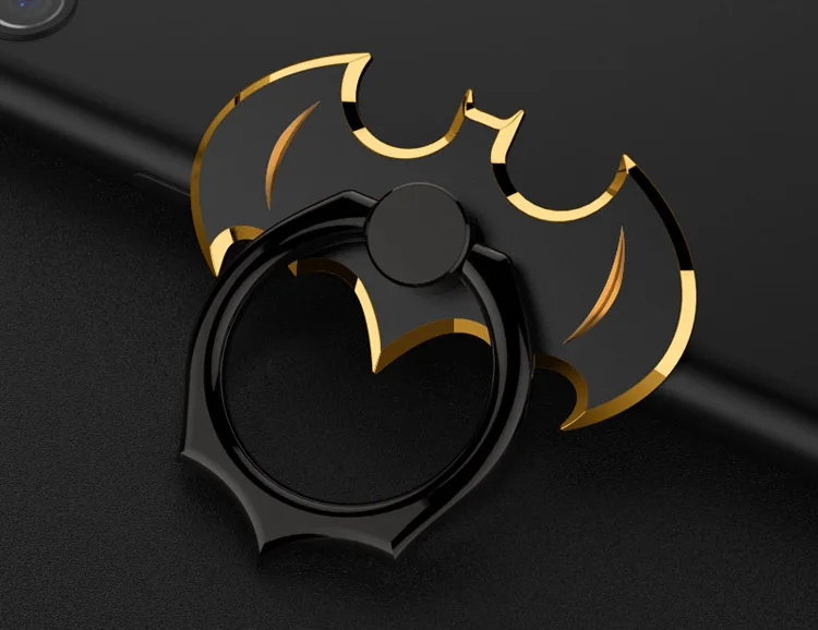 Black Gold - Wing Oatsbasf летучая мышь 360 градусов вращающийся телефон кольцо-держатель на палец мобильный телефон стенд держатель для iphone 7 X Xiaomi все держатель смартфона - Цвет: Black Gold - Wing