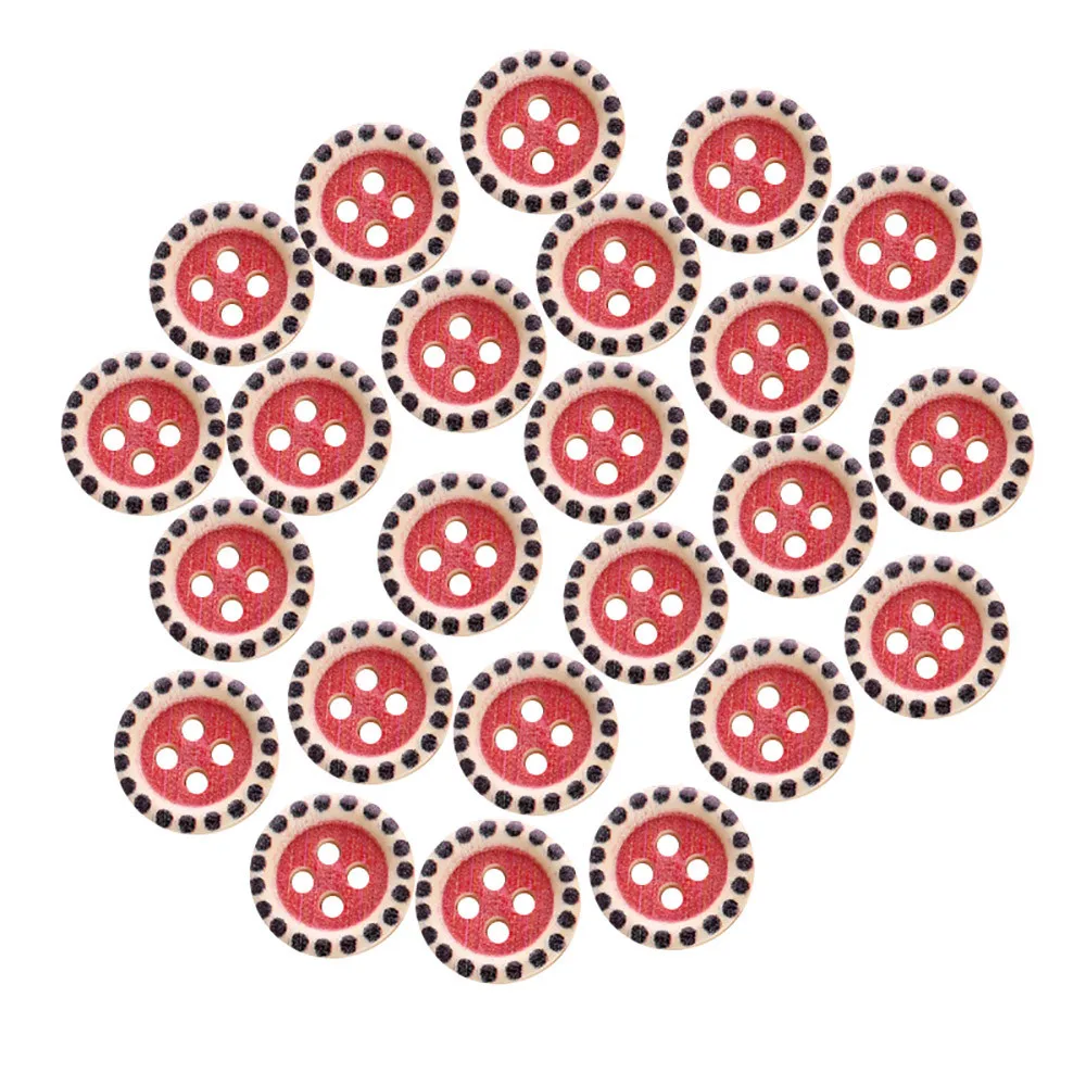 Dropshipping 24pcs Natural Round Wood Love Handmade 4 Holes Buttons Sewing | Дом и сад