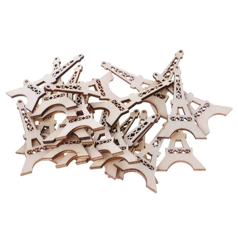 25 шт. лазерная резка древесины украшение из дерева для Эйфелева башня Форма крафт