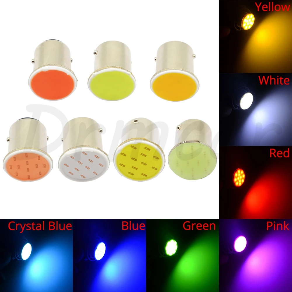 Cob p21w Белый Красный Синий 12SMD 1156 BA15S 1157 BAY15D DC 12v Задний сигнал поворота задние лампы резервные грузовик светильник парковка Авто Лампа
