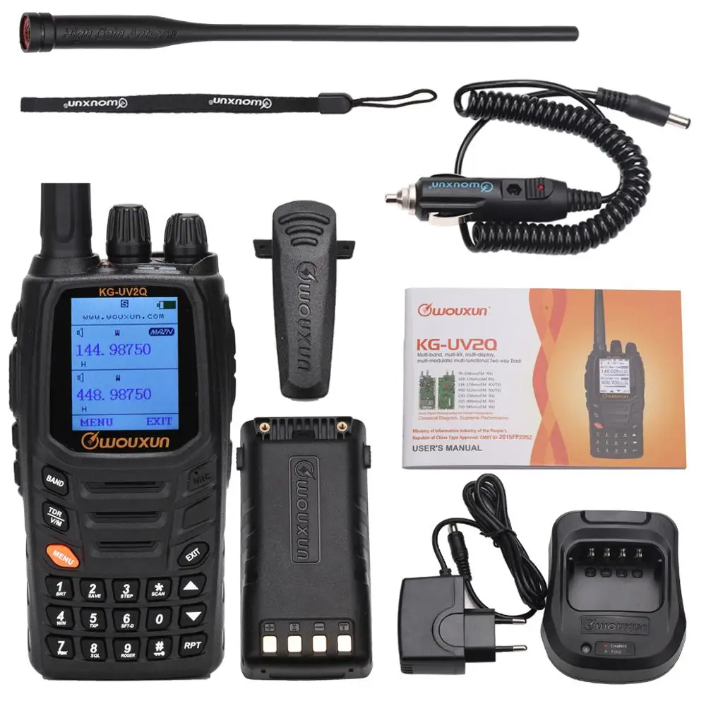 Wouxun KG-UV2Q 7 bands/Air Band 8Watts High Power Cross band Repeater Portable Radio Upgrade KG-UV9D Plus Walkie Talkie | Мобильные