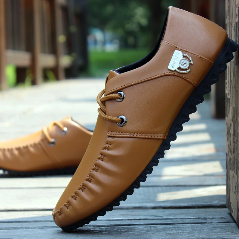 A Brown 01 MIUBU/качественные мужские мокасины на плоской подошве; Летняя мужская обувь; мужские слипоны; Zapatos Chaussures; мужские лоферы; Лидер продаж - Цвет: A Brown 01