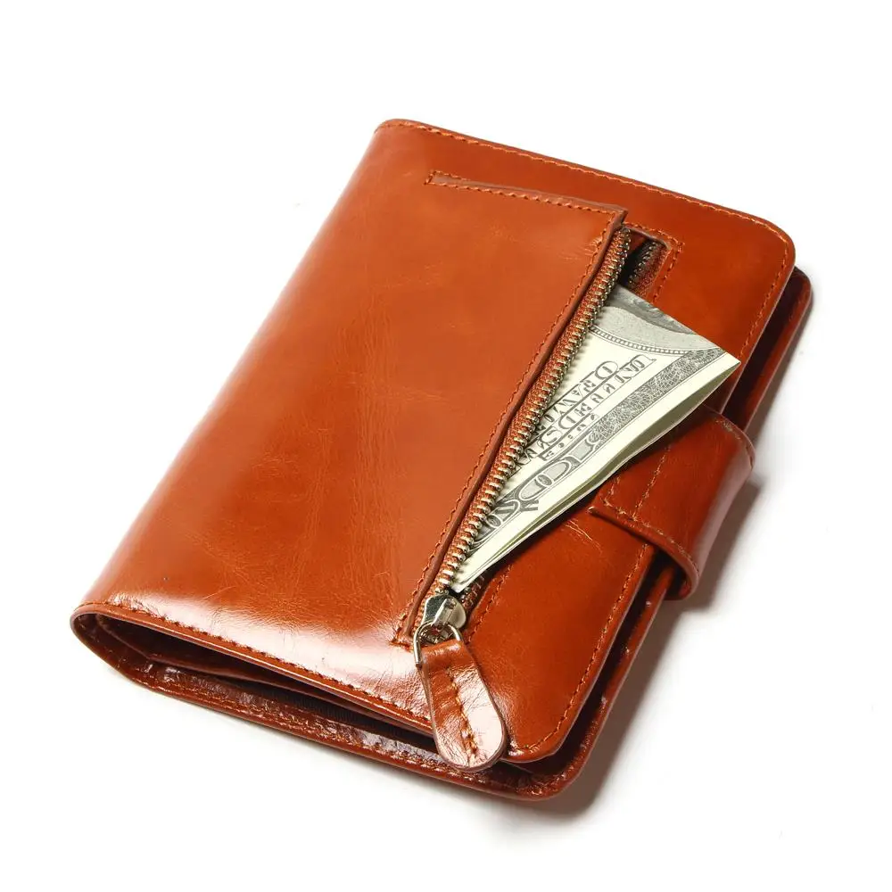 Новинка 100% модный короткий Ретро винтажный кошелек из воловьей кожи с масляным