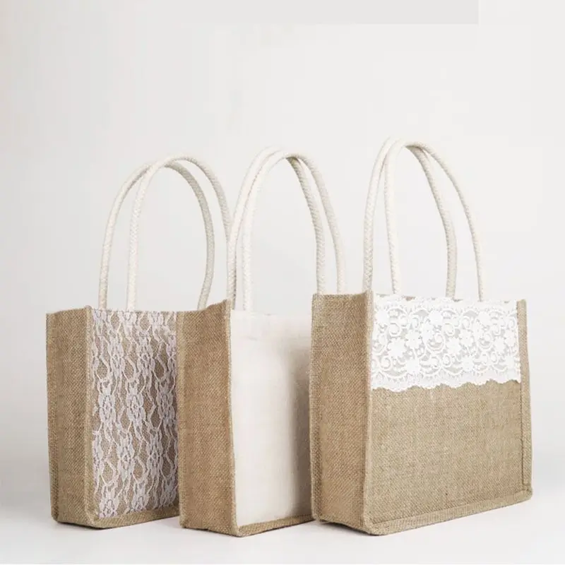 Горячая Распродажа Женская сумка кружевная Льняная сумка-тоут Повседневная